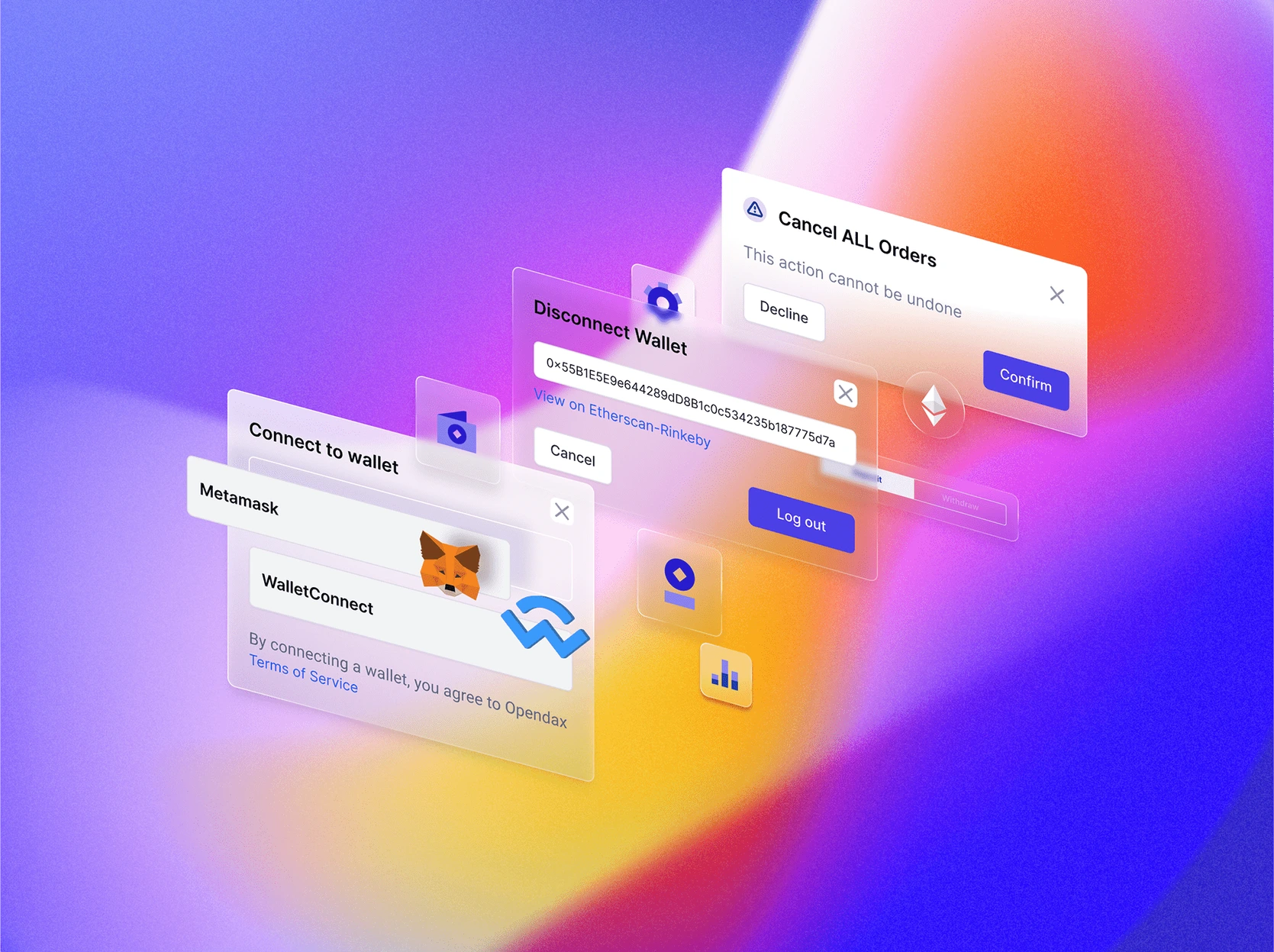 OpenDax wallet connection and account state components
