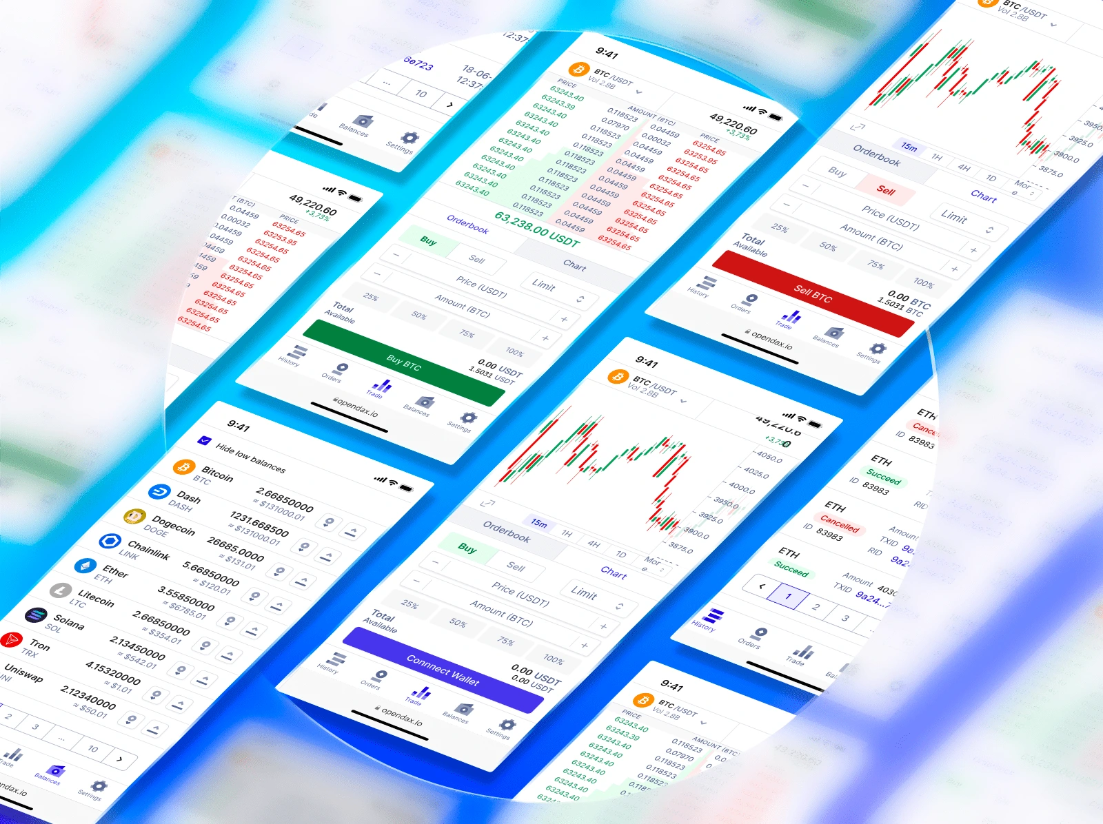 OpenDax responsive mobile cryptocurrency trading experience
